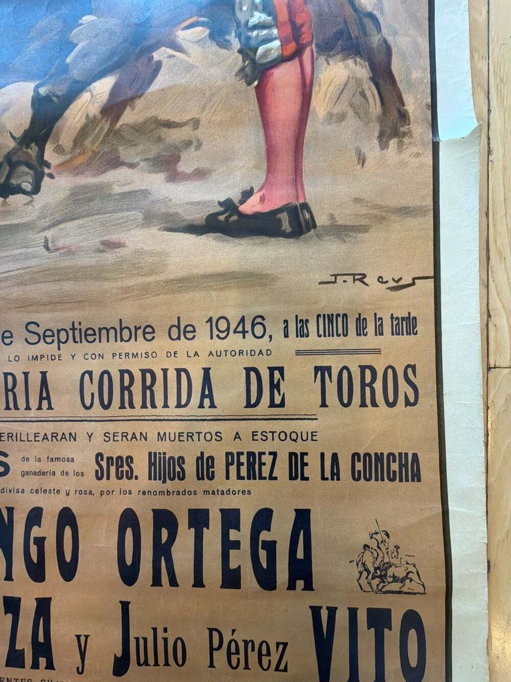 Vintage 1946 Plaza de Toros de Salamanca Spanish Bullfighting Poster by Ortega V - Picture 2 of 13